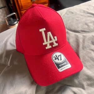 Red LA Dodgers Snapback Hat